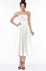 ColsBM Deborah Cloud White Luxury Sleeveless Half Backless Chiffon Knee Length Pick up Bridesmaid Dresses
