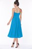 ColsBM Deborah Cornflower Blue Luxury Sleeveless Half Backless Chiffon Knee Length Pick up Bridesmaid Dresses