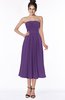 ColsBM Deborah Dark Purple Luxury Sleeveless Half Backless Chiffon Knee Length Pick up Bridesmaid Dresses