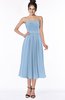 ColsBM Deborah Dusty Blue Luxury Sleeveless Half Backless Chiffon Knee Length Pick up Bridesmaid Dresses