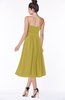 ColsBM Deborah Golden Olive Luxury Sleeveless Half Backless Chiffon Knee Length Pick up Bridesmaid Dresses