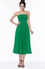 ColsBM Deborah Green Luxury Sleeveless Half Backless Chiffon Knee Length Pick up Bridesmaid Dresses