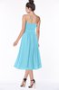 ColsBM Deborah Light Blue Luxury Sleeveless Half Backless Chiffon Knee Length Pick up Bridesmaid Dresses