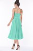 ColsBM Deborah Mint Green Luxury Sleeveless Half Backless Chiffon Knee Length Pick up Bridesmaid Dresses