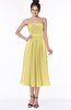 ColsBM Deborah Misted Yellow Luxury Sleeveless Half Backless Chiffon Knee Length Pick up Bridesmaid Dresses