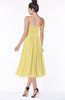ColsBM Deborah Misted Yellow Luxury Sleeveless Half Backless Chiffon Knee Length Pick up Bridesmaid Dresses