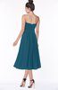 ColsBM Deborah Moroccan Blue Luxury Sleeveless Half Backless Chiffon Knee Length Pick up Bridesmaid Dresses