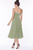 ColsBM Deborah Moss Green Luxury Sleeveless Half Backless Chiffon Knee Length Pick up Bridesmaid Dresses