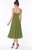 ColsBM Deborah Olive Green Luxury Sleeveless Half Backless Chiffon Knee Length Pick up Bridesmaid Dresses