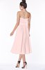ColsBM Deborah Pastel Pink Luxury Sleeveless Half Backless Chiffon Knee Length Pick up Bridesmaid Dresses