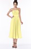 ColsBM Deborah Pastel Yellow Luxury Sleeveless Half Backless Chiffon Knee Length Pick up Bridesmaid Dresses
