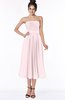 ColsBM Deborah Petal Pink Luxury Sleeveless Half Backless Chiffon Knee Length Pick up Bridesmaid Dresses