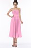 ColsBM Deborah Pink Luxury Sleeveless Half Backless Chiffon Knee Length Pick up Bridesmaid Dresses