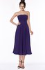 ColsBM Deborah Royal Purple Luxury Sleeveless Half Backless Chiffon Knee Length Pick up Bridesmaid Dresses