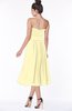 ColsBM Deborah Soft Yellow Luxury Sleeveless Half Backless Chiffon Knee Length Pick up Bridesmaid Dresses