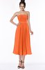 ColsBM Deborah Tangerine Luxury Sleeveless Half Backless Chiffon Knee Length Pick up Bridesmaid Dresses