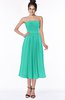 ColsBM Deborah Viridian Green Luxury Sleeveless Half Backless Chiffon Knee Length Pick up Bridesmaid Dresses