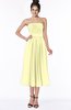 ColsBM Deborah Wax Yellow Luxury Sleeveless Half Backless Chiffon Knee Length Pick up Bridesmaid Dresses