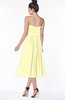 ColsBM Deborah Wax Yellow Luxury Sleeveless Half Backless Chiffon Knee Length Pick up Bridesmaid Dresses