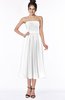ColsBM Deborah White Luxury Sleeveless Half Backless Chiffon Knee Length Pick up Bridesmaid Dresses