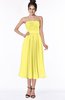 ColsBM Deborah Yellow Iris Luxury Sleeveless Half Backless Chiffon Knee Length Pick up Bridesmaid Dresses