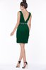 ColsBM Meadow Alpine Green Luxury Sleeveless Satin Knee Length Beaded Bridesmaid Dresses