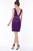 ColsBM Meadow Amaranth Purple Luxury Sleeveless Satin Knee Length Beaded Bridesmaid Dresses