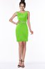 ColsBM Meadow Classic Green Luxury Sleeveless Satin Knee Length Beaded Bridesmaid Dresses