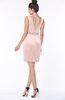 ColsBM Meadow Pastel Pink Luxury Sleeveless Satin Knee Length Beaded Bridesmaid Dresses