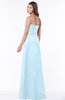 ColsBM Lyric Ice Blue Modest A-line Strapless Sleeveless Half Backless Satin Bridesmaid Dresses