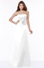ColsBM Lyric White Modest A-line Strapless Sleeveless Half Backless Satin Bridesmaid Dresses