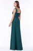 ColsBM Kathleen Blue Green Mature A-line One Shoulder Half Backless Floor Length Lace Bridesmaid Dresses