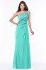 ColsBM Kathleen Blue Turquoise Mature A-line One Shoulder Half Backless Floor Length Lace Bridesmaid Dresses