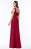 ColsBM Kathleen Dark Red Mature A-line One Shoulder Half Backless Floor Length Lace Bridesmaid Dresses