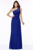 ColsBM Kathleen Electric Blue Mature A-line One Shoulder Half Backless Floor Length Lace Bridesmaid Dresses