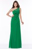 ColsBM Kathleen Green Mature A-line One Shoulder Half Backless Floor Length Lace Bridesmaid Dresses