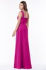 ColsBM Kathleen Hot Pink Mature A-line One Shoulder Half Backless Floor Length Lace Bridesmaid Dresses
