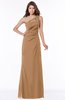 ColsBM Kathleen Light Brown Mature A-line One Shoulder Half Backless Floor Length Lace Bridesmaid Dresses