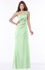 ColsBM Kathleen Light Green Mature A-line One Shoulder Half Backless Floor Length Lace Bridesmaid Dresses