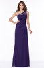 ColsBM Kathleen Royal Purple Mature A-line One Shoulder Half Backless Floor Length Lace Bridesmaid Dresses