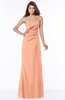 ColsBM Kathleen Salmon Mature A-line One Shoulder Half Backless Floor Length Lace Bridesmaid Dresses