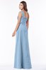 ColsBM Kathleen Sky Blue Mature A-line One Shoulder Half Backless Floor Length Lace Bridesmaid Dresses