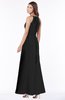 ColsBM Cataleya Black Modern V-neck Sleeveless Zip up Chiffon Flower Bridesmaid Dresses