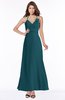 ColsBM Cataleya Blue Green Modern V-neck Sleeveless Zip up Chiffon Flower Bridesmaid Dresses