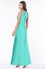 ColsBM Cataleya Blue Turquoise Modern V-neck Sleeveless Zip up Chiffon Flower Bridesmaid Dresses