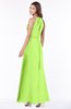 ColsBM Cataleya Bright Green Modern V-neck Sleeveless Zip up Chiffon Flower Bridesmaid Dresses