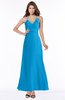 ColsBM Cataleya Cornflower Blue Modern V-neck Sleeveless Zip up Chiffon Flower Bridesmaid Dresses