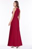 ColsBM Cataleya Dark Red Modern V-neck Sleeveless Zip up Chiffon Flower Bridesmaid Dresses