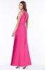 ColsBM Cataleya Fandango Pink Modern V-neck Sleeveless Zip up Chiffon Flower Bridesmaid Dresses