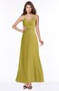 ColsBM Cataleya Golden Olive Modern V-neck Sleeveless Zip up Chiffon Flower Bridesmaid Dresses
